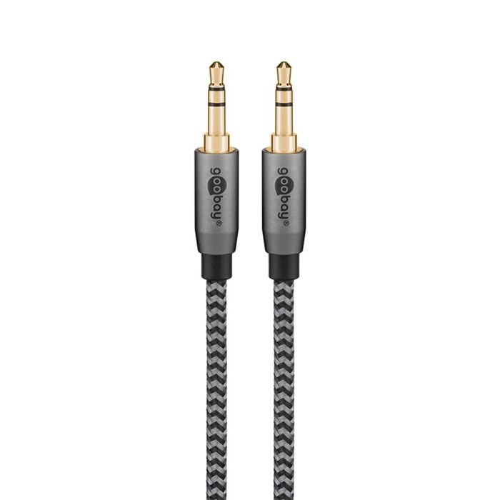 GOOBAY Câble audio Jack 3.5 gold nylon tressé 1 mètre