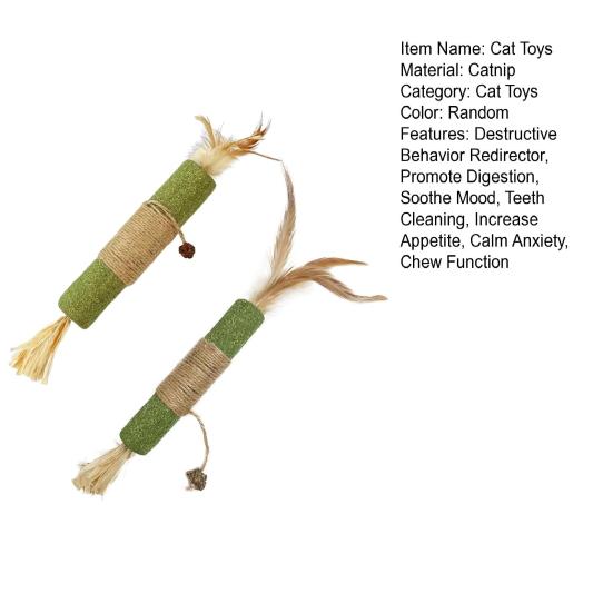 Catnip Silvervine Chew Sticks Natural Cat Toys Correct Bad Habits Regulate Emotions Promote Digestion Soothe Mood Teeth Cleaning Increase Appetite Toy