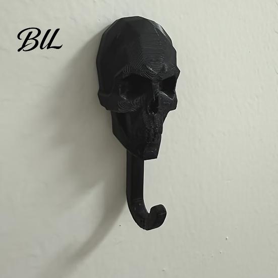 Creative Towel Hook 2Pcs 3D Printed Skull Wall Hook, Gothic Dark Mounted Hanger, Geometric Personalized Pendant Key Hat Storage for Bathroom Entryway