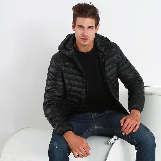 NewBang Brand Lightweight Men Hooded Duck Down Jacket Ultra Light Down Jacket Men Portable Windproof Warm Coat Feather Parka Man