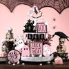 13pcs Wooden Signs Ornaments Cute Ghost Tray Decor Pink Halloween Pumpkin Layered Tray Decoration Set Decorative Funny