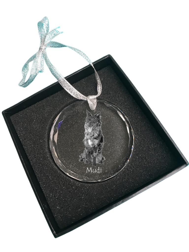 Mudi – Crystal bauble with a photo, dog photo in crystal | Art-Dog