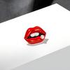 Flame Red Lip Brooch, Women's Fixed Dress, Brooch, Pearl Brooch, Anti-glare Collar Pin