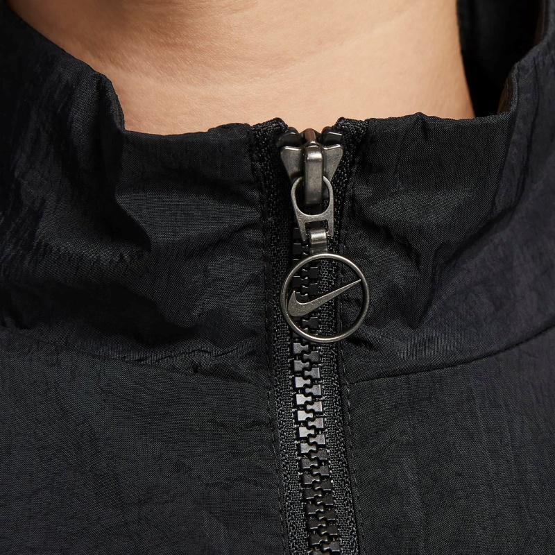 Nike Logo Print Windbreaker Casual Loose Hooded Jacket Women Outerwear Black DX5865-010