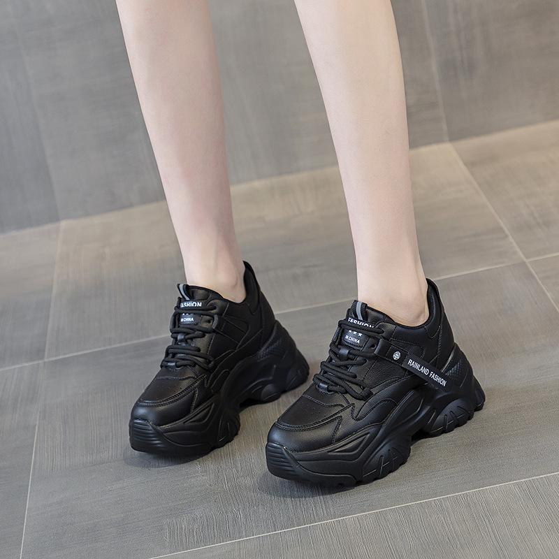 Женские кроссовки с внутренней платформой 7 см, летние сетчатые дышащие спортивные туфли, увеличивающие рост, на толстой подошве, нескользящие, повседневные туфли 34-39