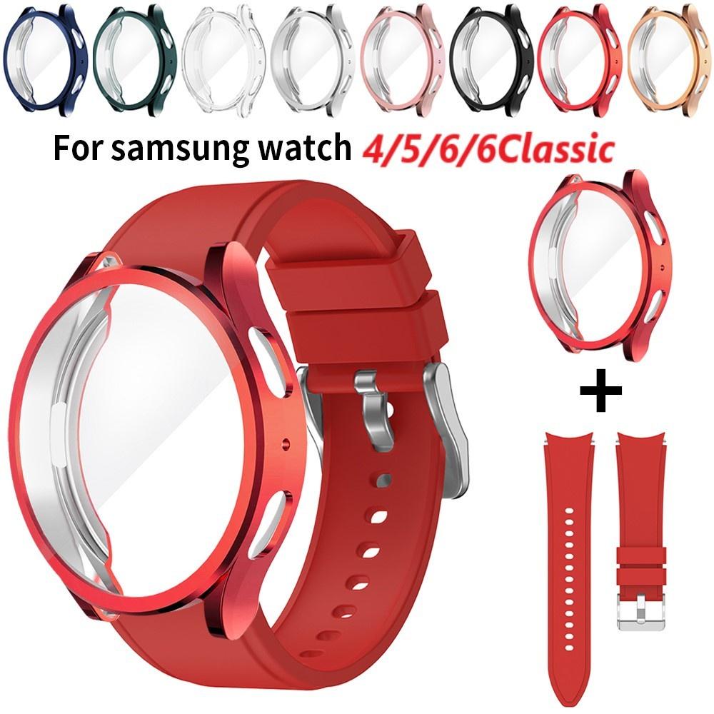 Защитный чехол + ремешок для Samsung Galaxy Watch 4/5/6, 40 мм, 44 мм, мягкий чехол из ТПУ + браслет для Galaxy Watch 6, классический ремешок 43 мм, 47 мм