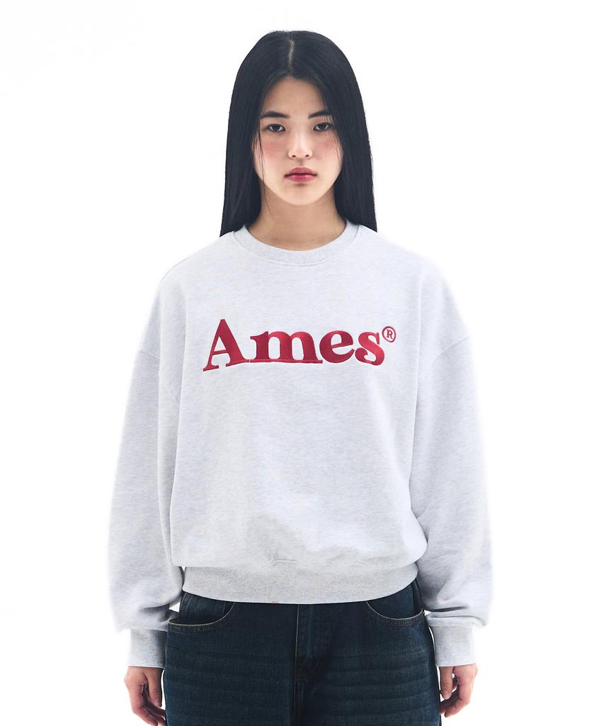 AMES-WORLDWIDE Basic Logo Sweatshirt Light Gray