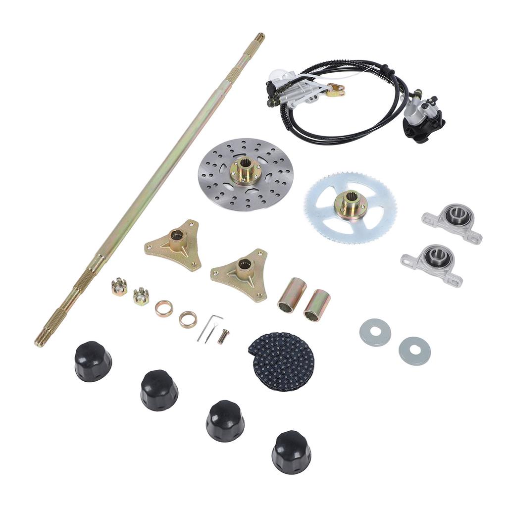 29-дюймовый комплект для сборки задней оси Go Kart, звездочка, цепь, тормозной диск, суппорт, ступицы колес