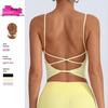 Спортивный бюстгальтер Push-Up с перекрестными лямками и открытой спиной для йоги и тренировок