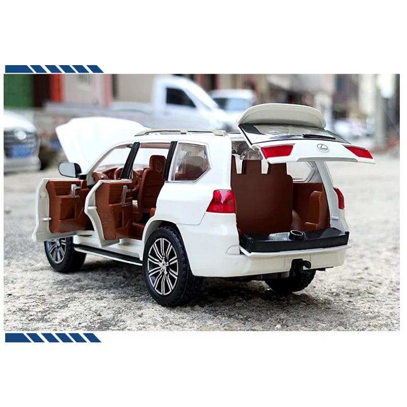 1/24 Lexus LX570 литой игрушечный автомобиль с инерционным механизмом, литой металлический игрушечный автомобиль со звуком и светом, 6 открытых дверей для детей, подарок, бесплатная доставка