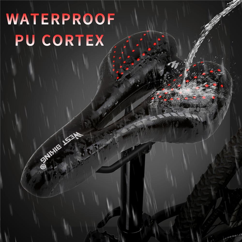 Велосипедное седло из дышащей искусственной кожи с полой подушкой, удобное дорожное седло для MTB велосипеда, гель +