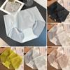 Женские дышащие невидимые трусики, бесшовные трусы, нижнее белье из ледяного шелка, однотонное нижнее белье со средней посадкой