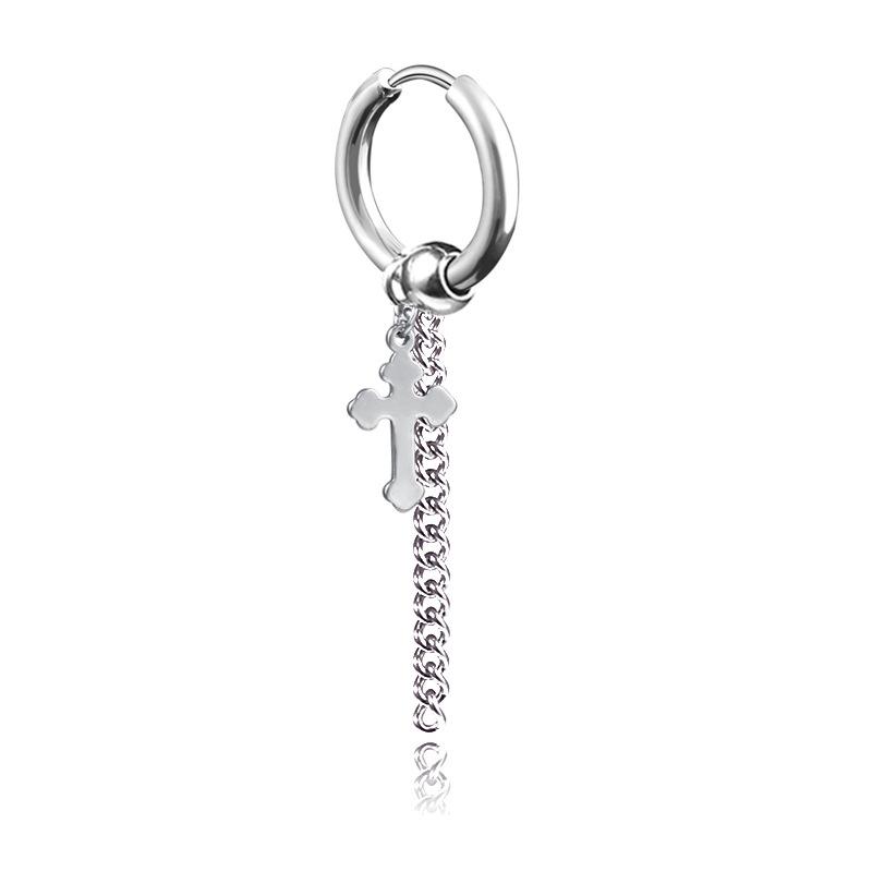 Серьги из титановой стали Baosalina: Модные длинные серьги-цепочки с кисточками для мужчин и женщин.