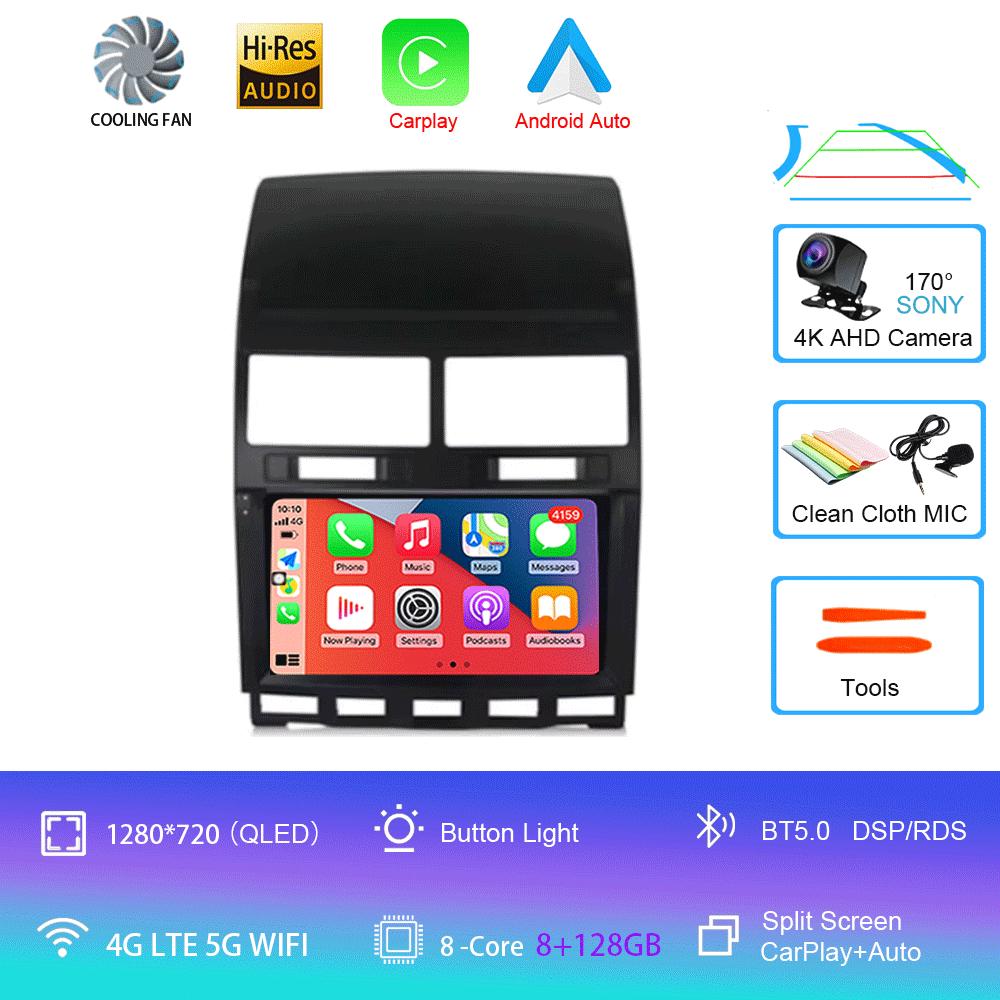 Автомагнитола Android 14 Carplay Auto Для Volkswagen Touareg GP 2002 - 2010 Навигация GPS Мультимедийный плеер Стерео видео wifi+4G BT