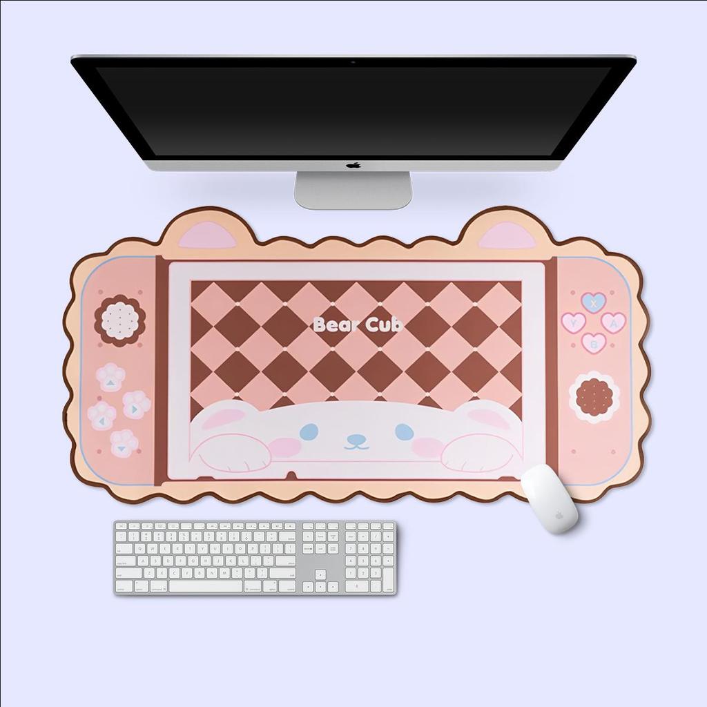 DATA FROG Большой коврик для мыши с милыми кошачьими ушками, компьютерная клавиатура, настольный коврик, большой геймерский коврик для мыши, розовый игровой коврик с героями мультфильмов для девочек, Kawaii, игровые аксессуары