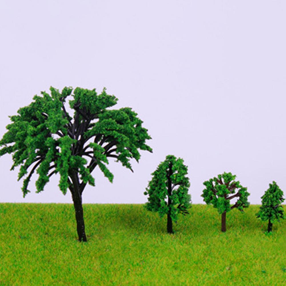 50Pcs Plastic Model Train Miniature Tree Scenery DIY Outdoor Landscape Railroad Building Accessory Sand Table Model Garden Decor