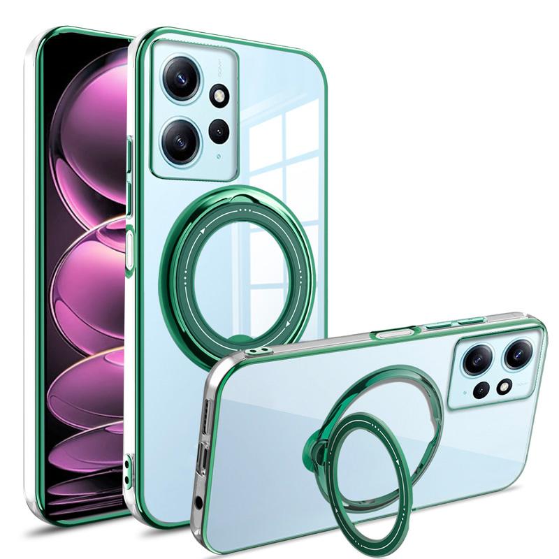 Shockproof Plating Clear Ring For Magsafe Case For Xiaomi Redmi Note 12 11 Pro 11S A1 12C 10C 9A 9AT Poco X3 NFC X4 X5 Pro 5G 4G Soft Silicone Cover