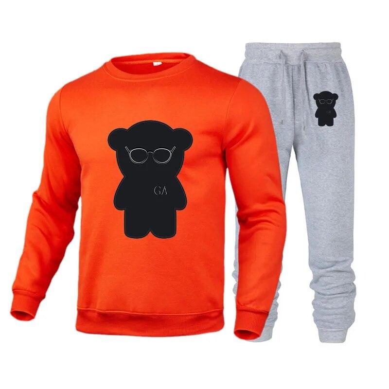 2023 Теплый спортивный костюм, мужская толстовка, спортивные штаны, комплект из 2 предметов, мужская одежда, весенне-осенние спортивные костюмы, повседневная уличная одежда, комплект для бега