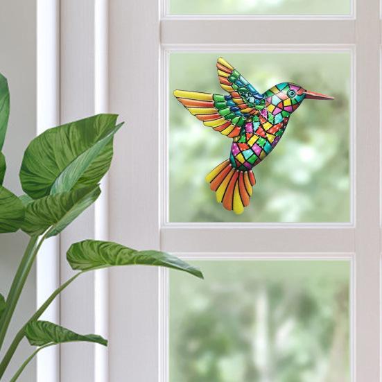 Железная Красочная Колибри Настенное Украшение Дом Офис Гостиная Ванная Комната Внутри Снаружи