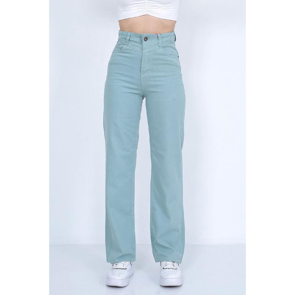 Женские синие свободные широкие джинсы-палаццо большого размера