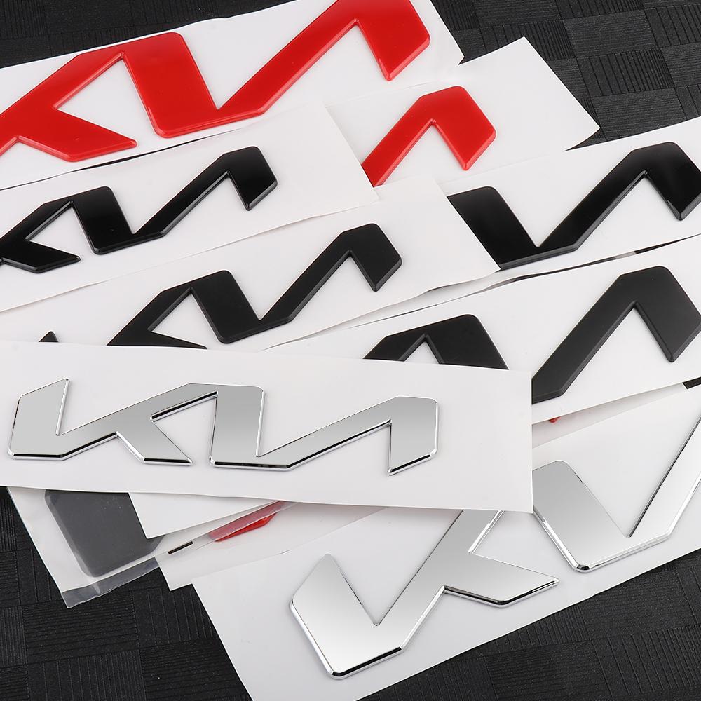 AABJA1 13cm 15cm 17.1cm 21.1cm Car Letter Front Head Hood Bonnet Emblem Rear Tail Bumper Trunk Sticker Badge Styling For KIA KN K5 K6
