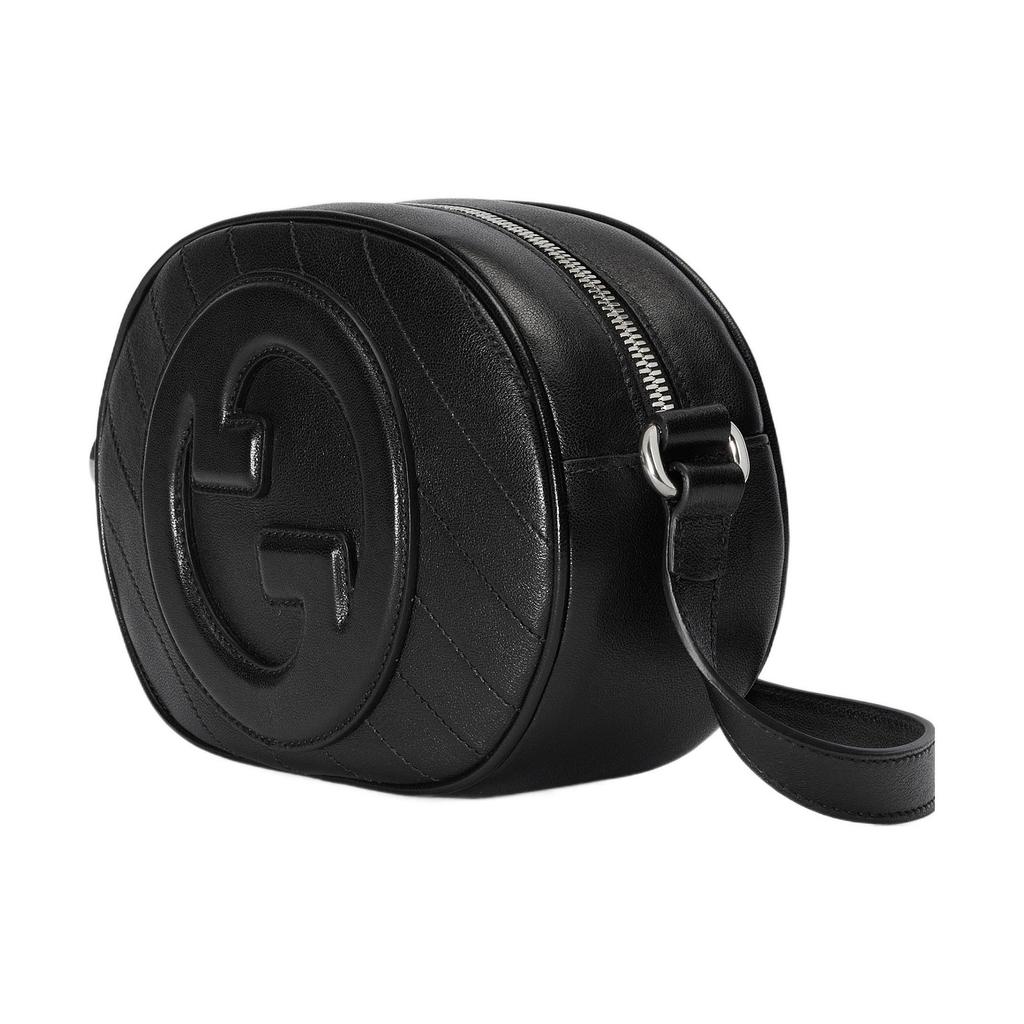 Gucci Blondie Double G Logo Detachable Shoulder Strap Zipper Closure Leather Crossbody Bag Women bags Black 760175-AACPY-1000