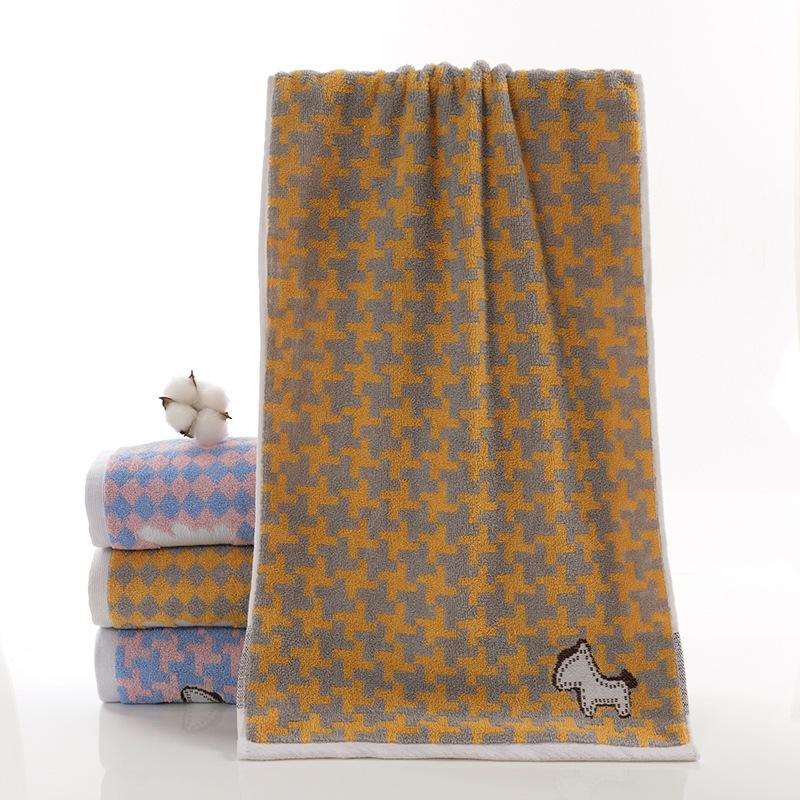 Полосатое хлопковое полотенце с монограммой, узор пони, мультяшное впитывающее цветное тканое полотенце для ванной комнаты