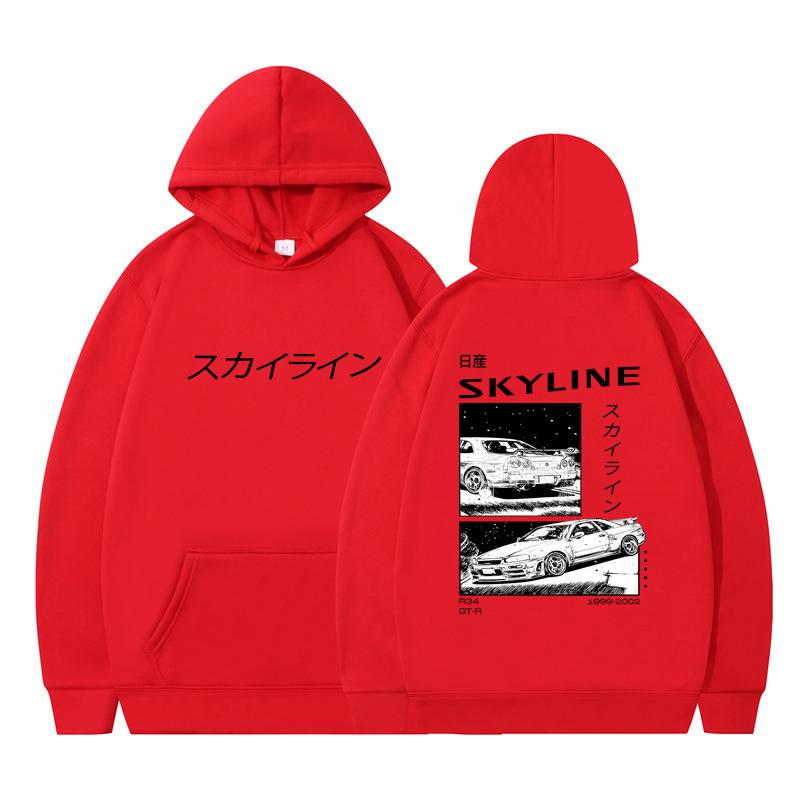 Autumn and Winter New Anime Drift AE86 Initial D Printing Fashion Casual Hooded Men's and Women's Sweatshirt