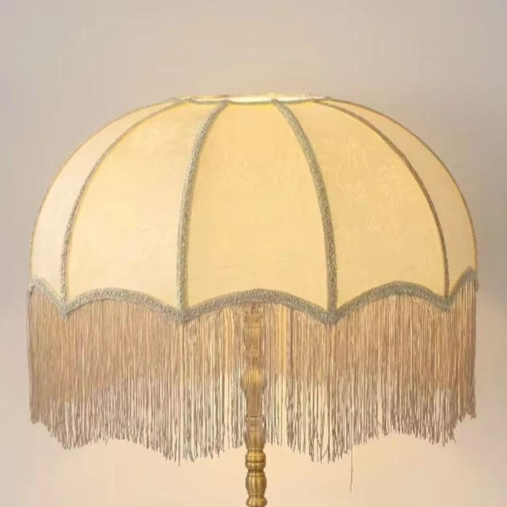 20CM 25CM 30CM Fabric Lampshade European-style Retro Lampshade Tassels E27 Lampshade Bedside Lamp