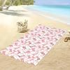Pink Bow 2D Flat Printed Peach Skin Beach Towel Kawaii Fruit Bath Towel Summer Seaside Vacation Sand Free Travel Blanket Mat