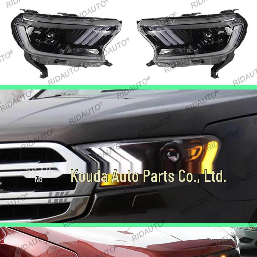 Ford RANGER T7 T8 Everest Headlight Assembly: Mustang Style LED DRL Turn Signal Xenon Light.