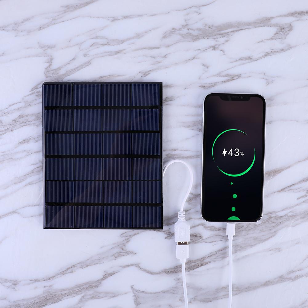 USB Solar Panel Charger 5W 6V Solar Charging Panel Monocrystalline Power Emergency Panels for Mobile Phone/3-5V Battery Charging