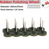 Heavy Duty 5pcs Rubber Polishing Wheel 20mm/25mm Dia for Power Drills