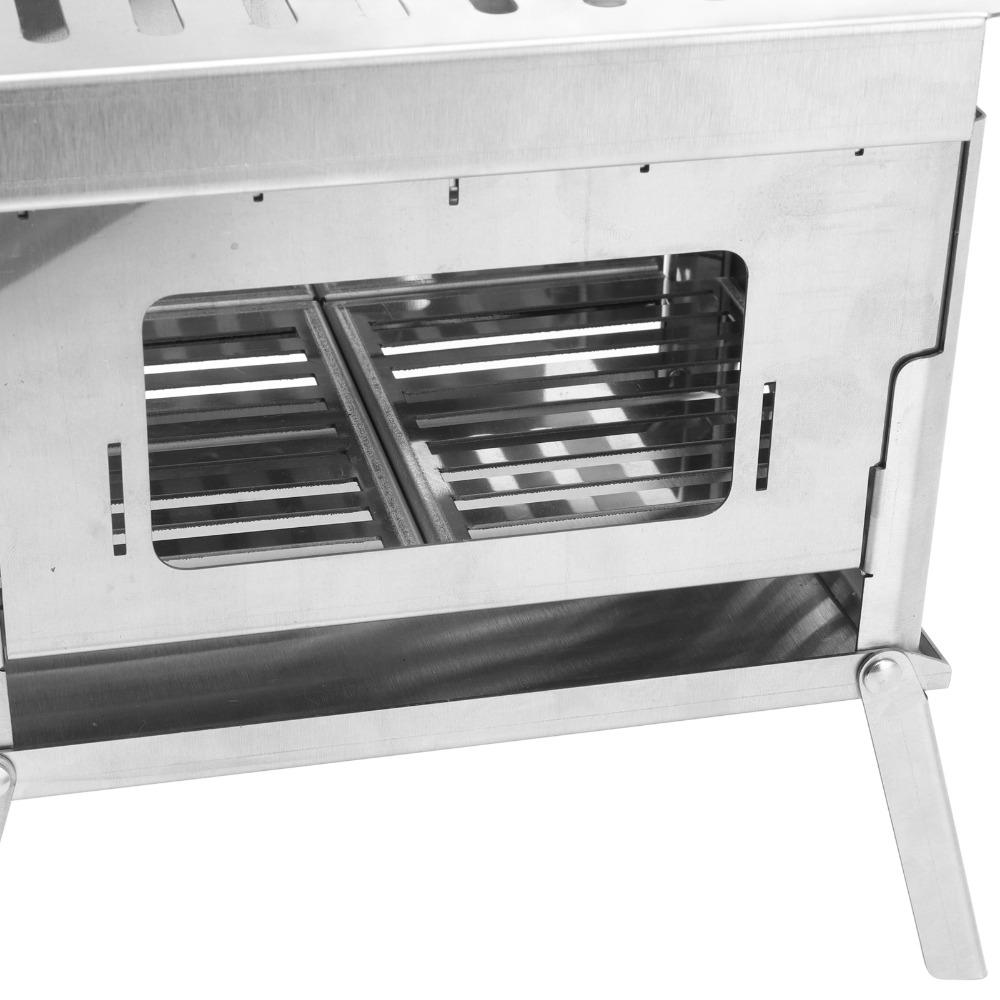 Silver Wood Burning Stove Foldable Portable Fire Pit Easy to Clean Camping Stove Hiking