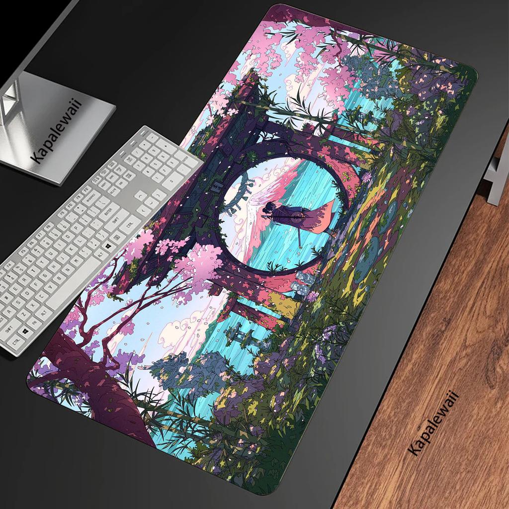 Japanese Landscape Pc Gamer Mouse Pad Gaming Mousepad XXL Large Rubber Desk Mat Notebook Keyboard Pads Speed Mouse Mat 400x900mm