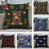 Halloween Cartoon Witch Pillow Case Short Plush Double-sided Print Square Throw Pillow Covers Sofa Home Cushion Decor