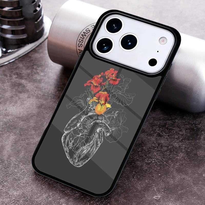 Flower Heart Phone Case for iPhone 17 16 15 Pro Max Air 14 13 12 11 Plus Shockproof Cover