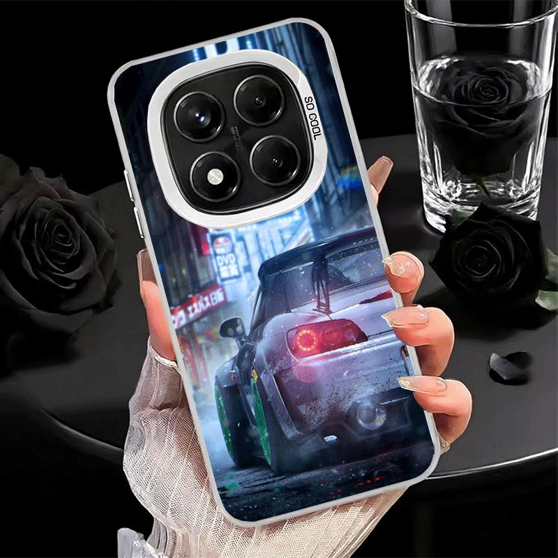 Япония JDM Спортивные Автомобили Тема Мягкий Чехол для Телефона для Xiaomi Redmi Note 13 14 15 Pro Plus 12S 12 11S 11 11T 10S 10 Ударопрочный Чехол Ba