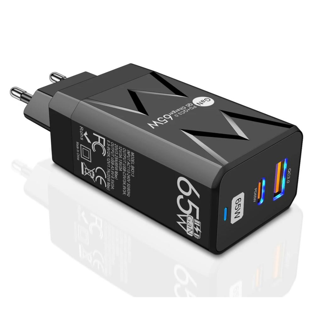 Быстрое зарядное устройство 65 Вт GaN PD QC3.0 USB Type C для IPhone 16 15 14 13 12 11, зарядное устройство для телефона Xiaomi, быстрая зарядка для iPad и планшета