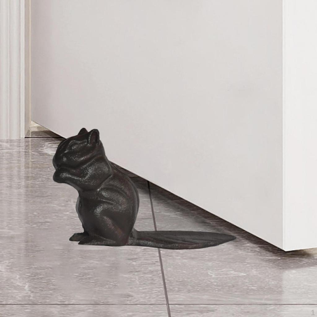 Чугунный дверной стопор Статуэтка белки Дверной упор Клин для ворот Прочный Офисное украшение Сверхпрочный