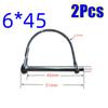 2Pcs Galvanized Locking Pins With Spring Lock Ring Split Buckle Pin Durable Tubular Folding Pin