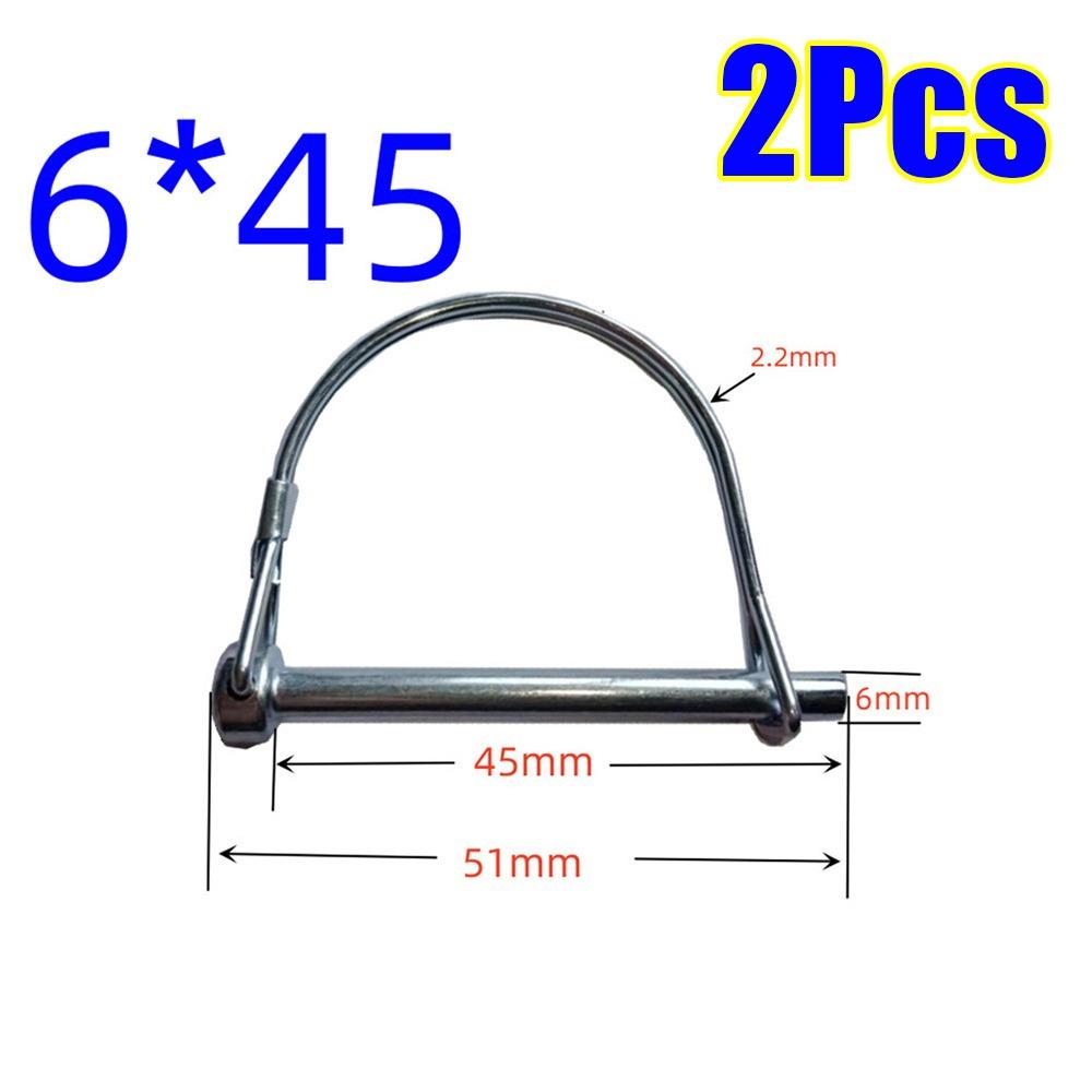 2Pcs Galvanized Locking Pins With Spring Lock Ring Split Buckle Pin Durable Tubular Folding Pin