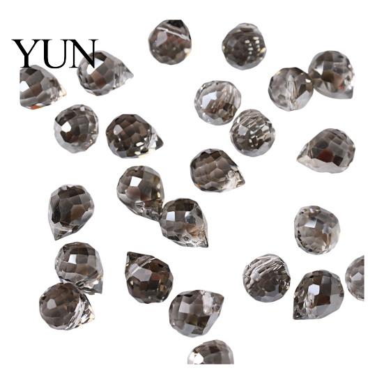 Home Decoration Glass Pieces Faceted Teardrop Beads, Water Drop Loose Spacer Top Drilled Crystal Beaded Curtains Decorations Beads for Sun Catcher,