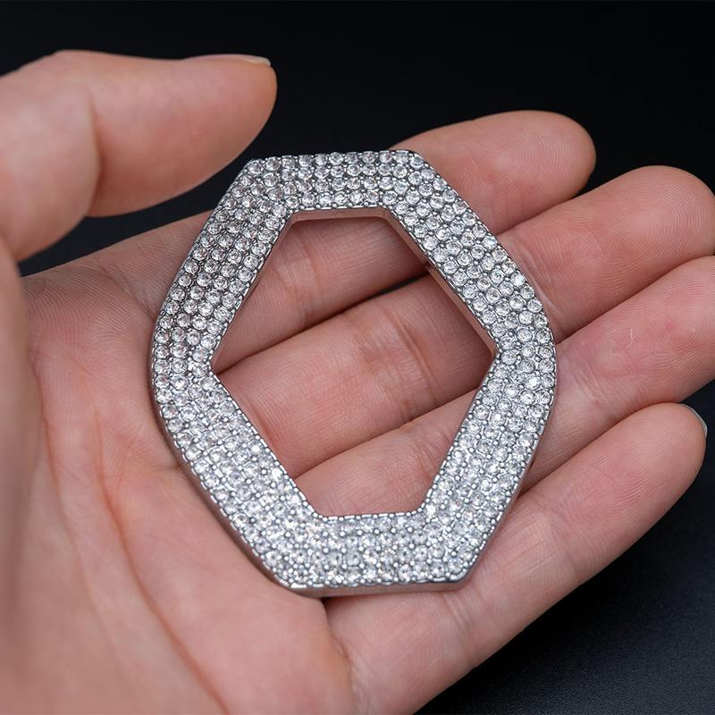 Эмблема на руль Bling Crystal, блестящие автомобильные 3D металлические наклейки с логотипом, подходящие для Renault