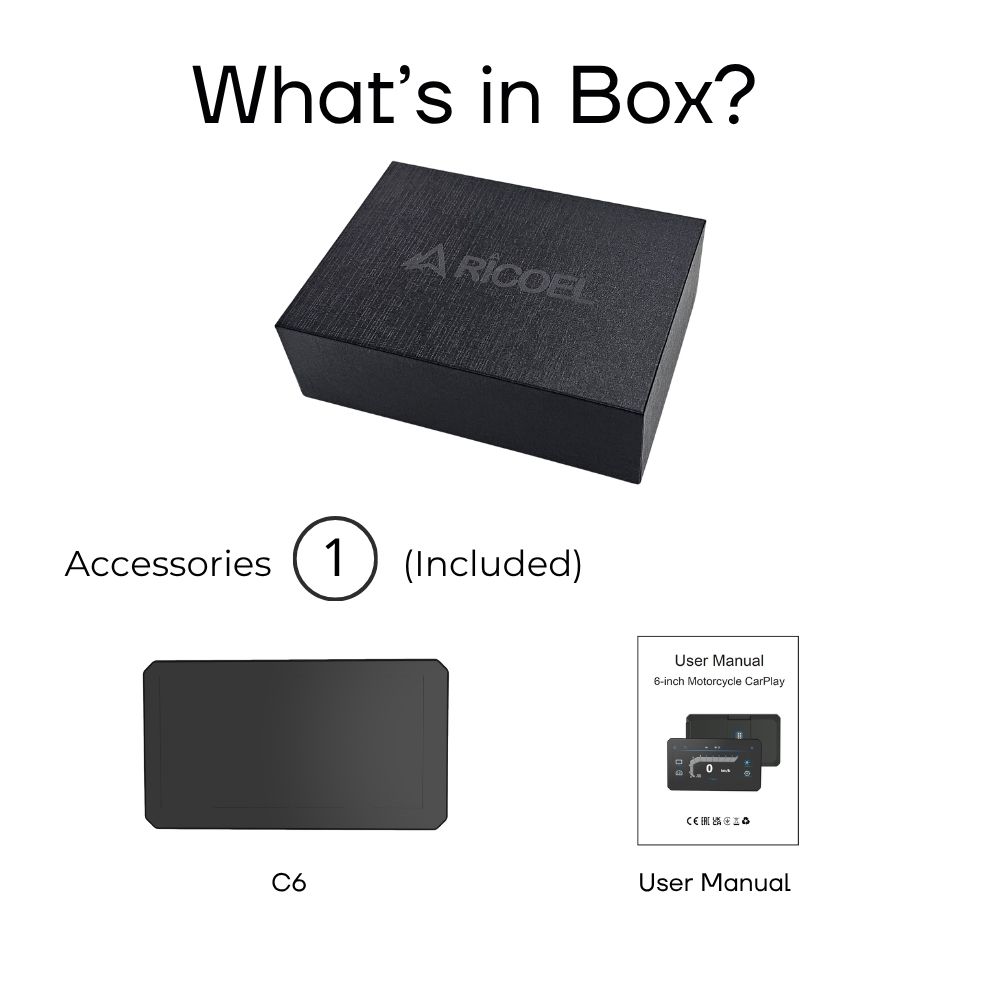 Portable Detachable 6-Inch 1000 Nits IPS Touch Screen Display TPMS Anti-Theft Motorcycle GPS Navigator 1 Year CarPlay Android