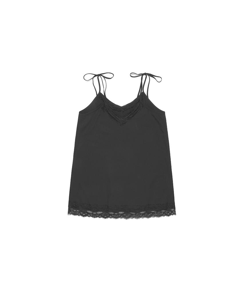 Three To Eighty Lace String Slip Dress Black