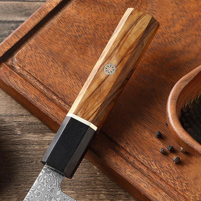 8 Inch Kiritsuke Knife 67-layers Damascus Steel Blade Chef Slicing Vegetable Cleaver Meat Japanese Kitchen Knives Wood Handle