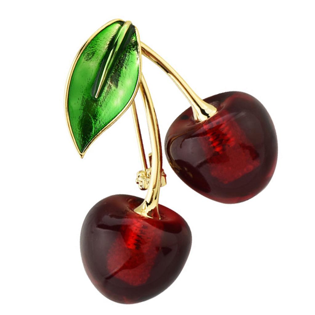 Pastoral Cherry Brooch Pin Metal Fashion Accessory Delicate Brooch Suitable for Women Upgrading Elegances and Delicate