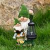 Solar Garden Gnome Elf Decoration LED Light Statue Collection Figurine Outdoor Decorative Landscape Ornament For Yard Patio Lawn