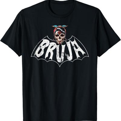 Винтажная футболка с летучей мышью Bruja